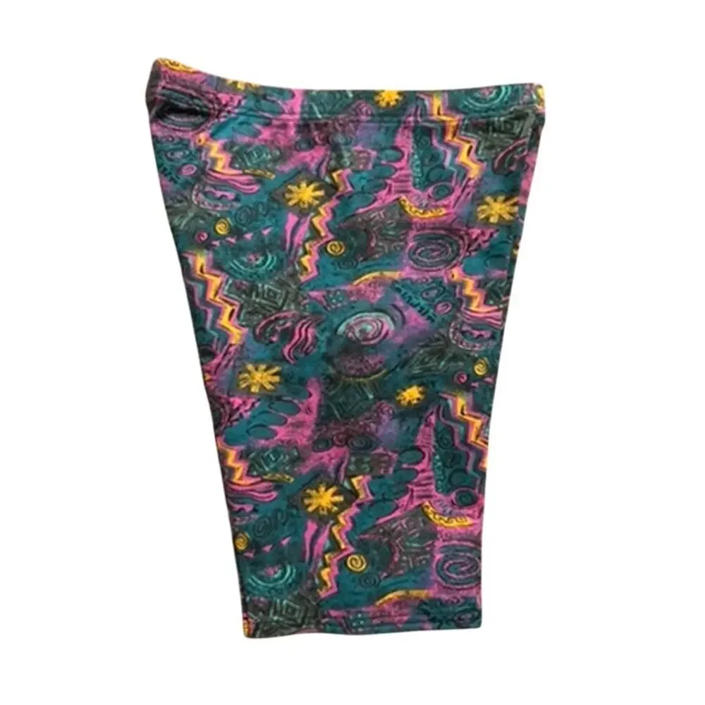 Vintage 80s 90s Tight End San Francisco Abstract Floral Bike Shorts Cotton M